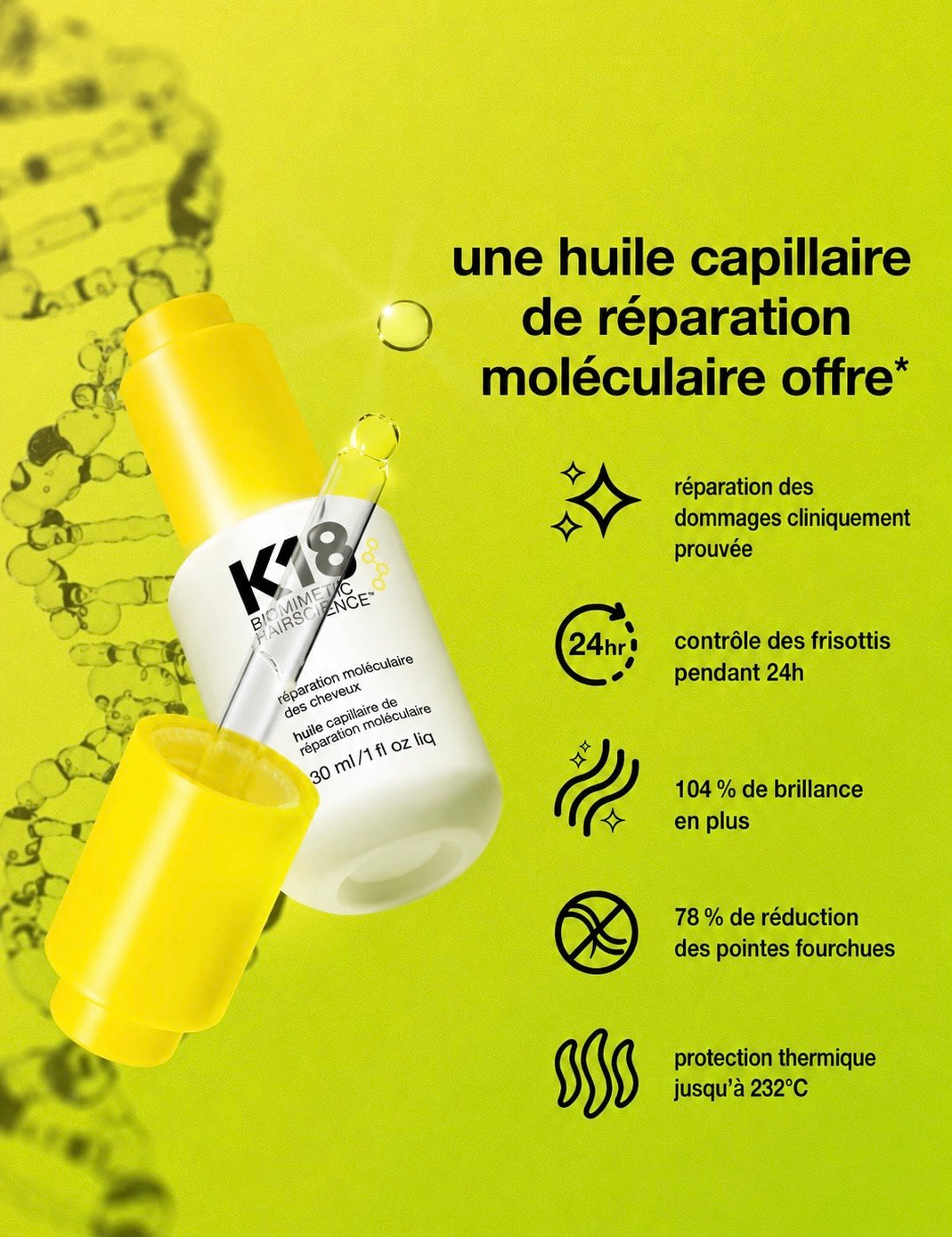 K18 Molecular Repair Hair Oil | Huile Réparatrice Moléculaire